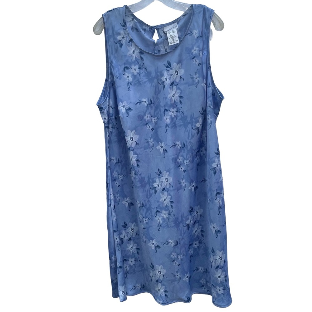 Fashion Bug Floral Blue Sleeveless Dress Women’s Size 22W